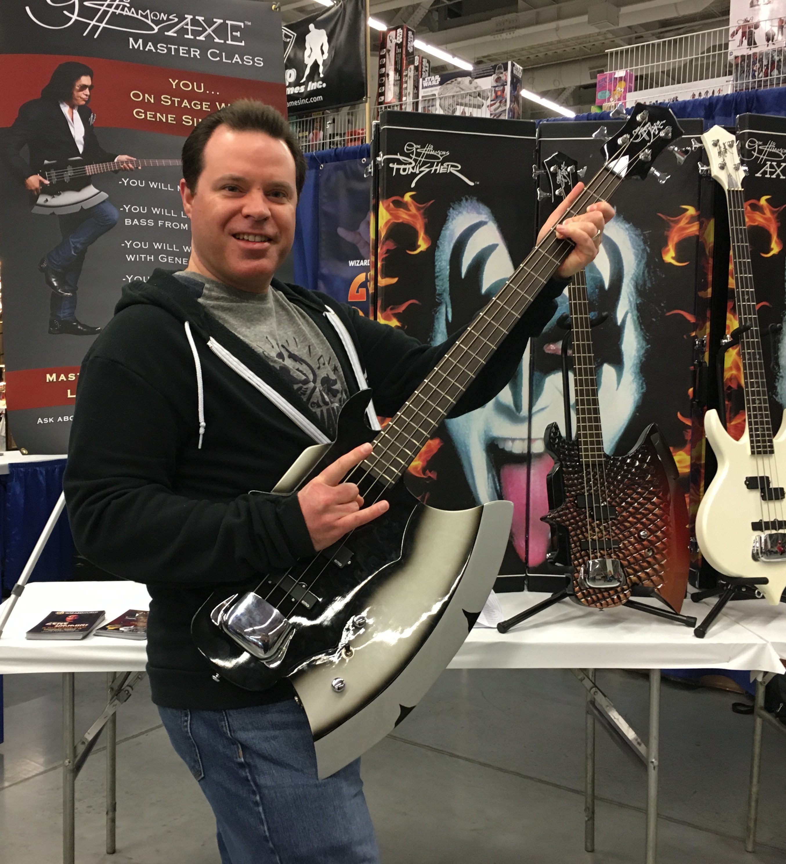 Jeremy Bednarski with Gene Simmons Axe Bass