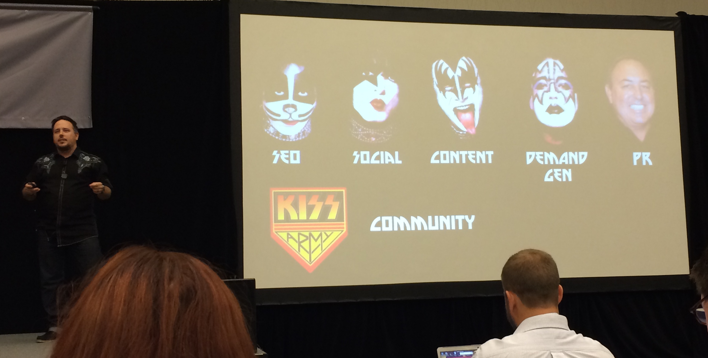 Jason Miller at Content Marketing World with KISS Slide