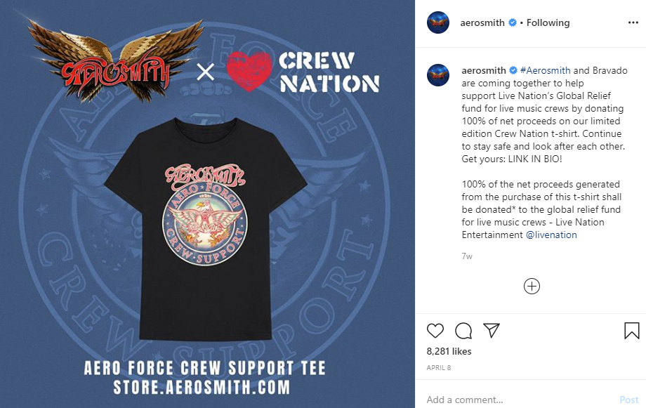 Aerosmith Crew Nation T-Shirt to Benefit Crew Workers