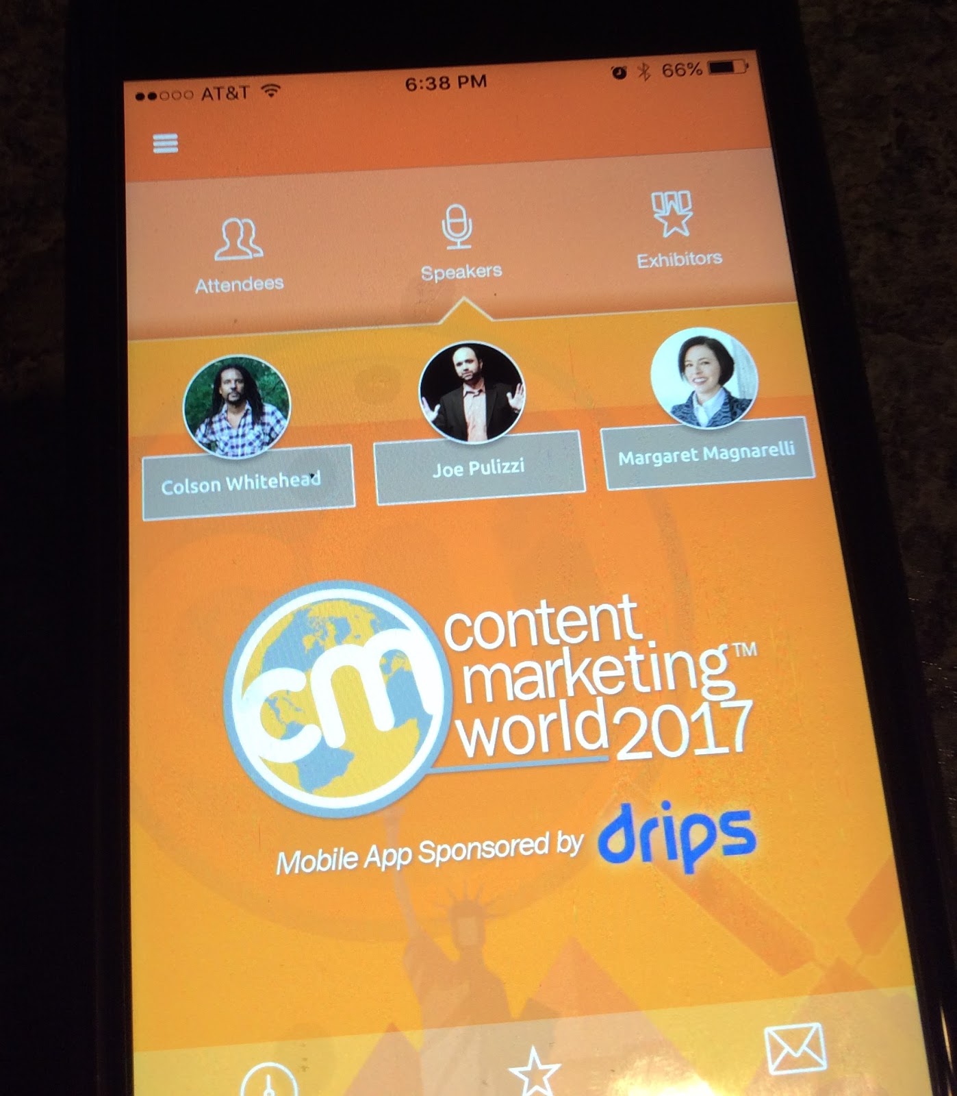 Content Marketing World 2017 App Homescreen