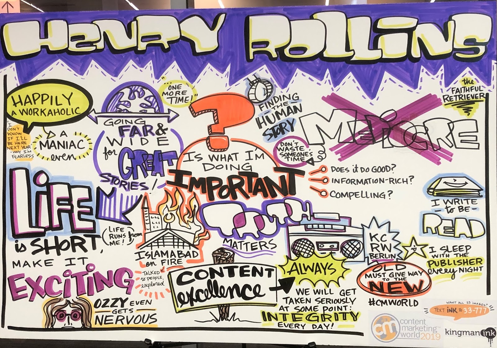 Illustration of Henry Rollins's Presentation at Content Marketing World 2019