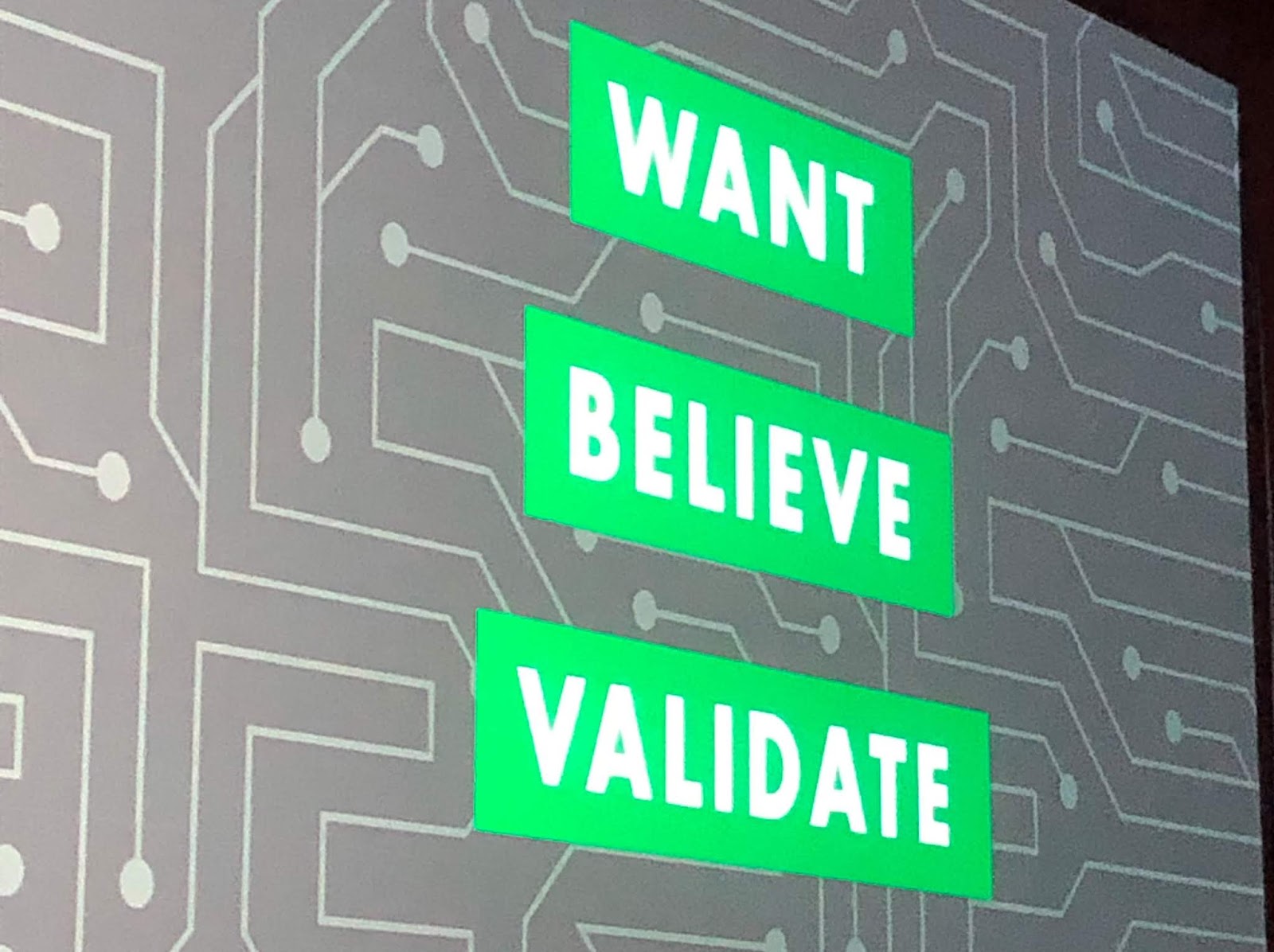 Tamsen Webster's Slide at Content Marketing World 2019 - Want, Believe, Validate