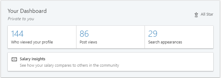 My LinkedIn Profile Dashboard