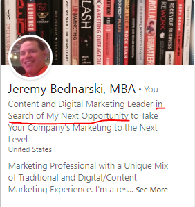 Jeremy Bednarski LinkedIn Profile